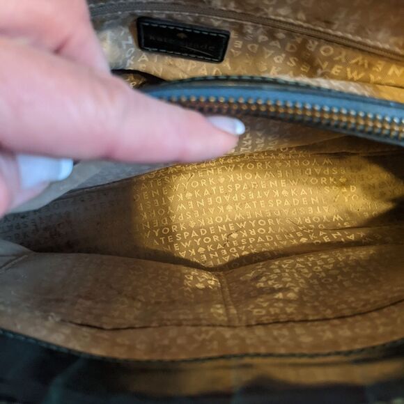 Kate Spade forest green patent leather shoulder bag purse, with bow - Picture 8 of 12